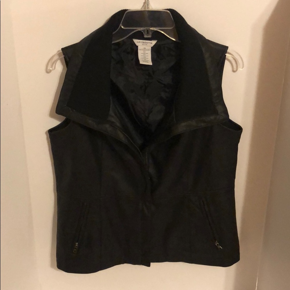Black Faux Leather Vest